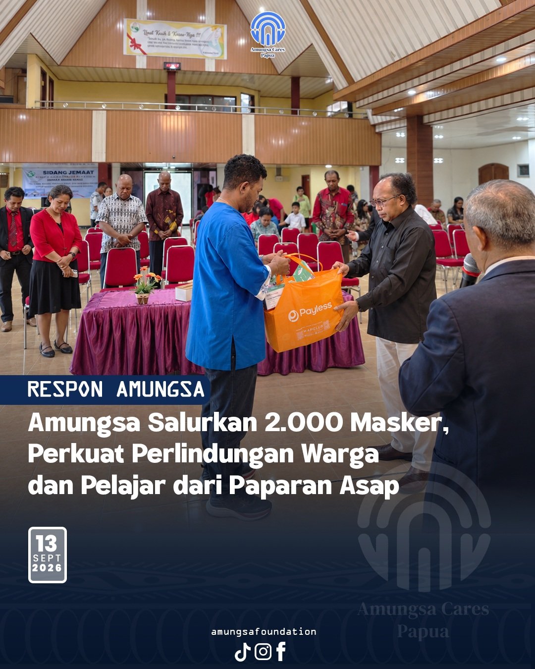 Amungsa Cares Papua Gerakkan 2.000 Masker untuk Warga dan Pelajar Mimika