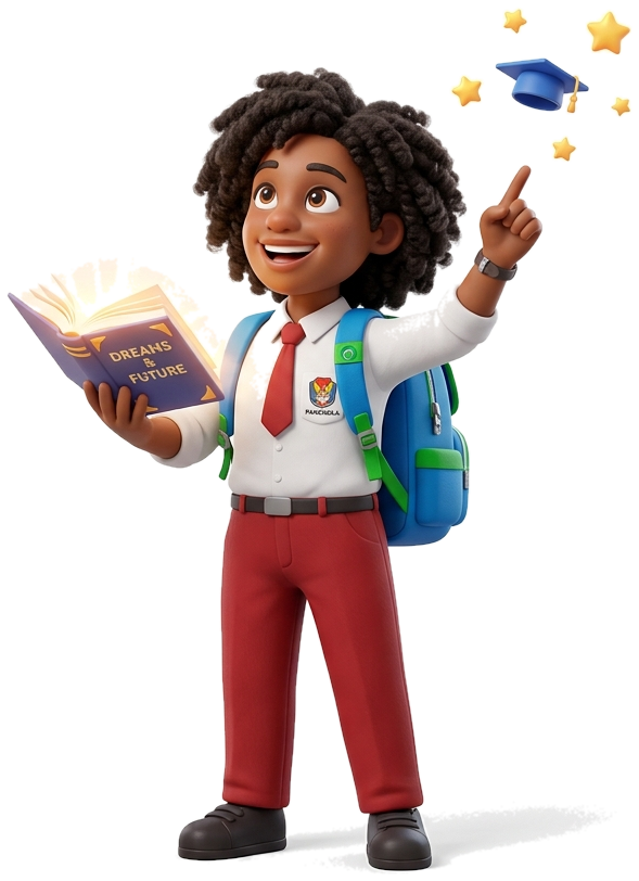 Karakter 3D Mimika Mimpi Tanpa Batas Pendidikan